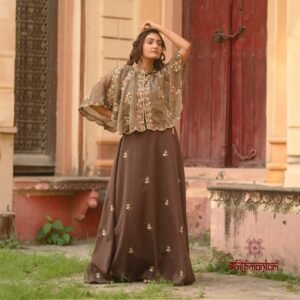 Dual-Tone Pink & Purple Organza Silk Saree with Heavy Zari Embroidery