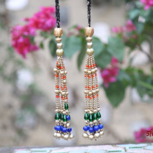 Shahi Rangmahal Latkan Set with Multicolor Beaded Layers & Intricate Handcrafted Tassels (Luxury Ethnic Accessory)