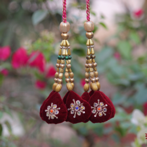 Mehrunisa Gulrang Luxe Latkan Set with Multicolor Beads & Velvet Tassel Finish (Premium Ethnic Accessory)